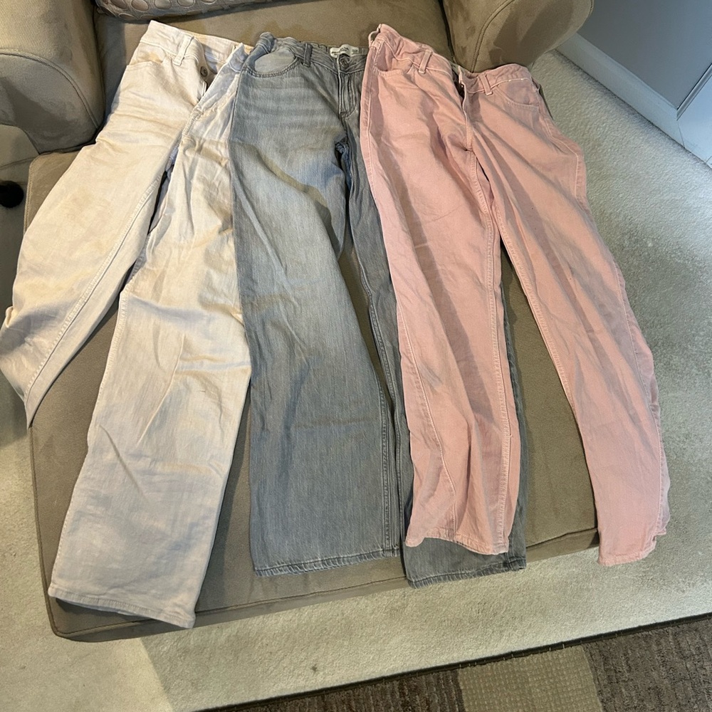 Abercrombie Kids.  Size 11/12. Grey pair and light beige are barely worn.